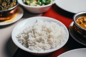 rice in bowl using a rice cooker