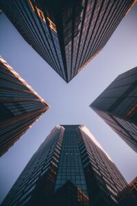 how to create a business name - low-angle photography of four high-rise buildings