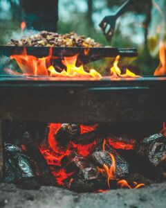 How To Build An Outdoor Kitchen - black steel cooker